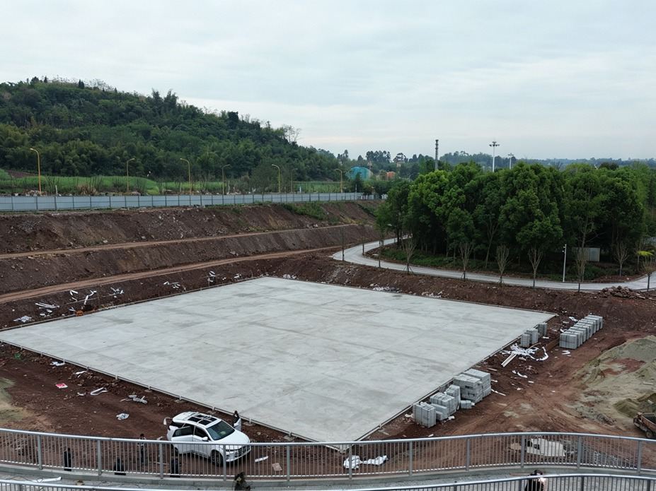 乐山井研研溪公园网球场膜结构工程照片5_成都膜结构案例
