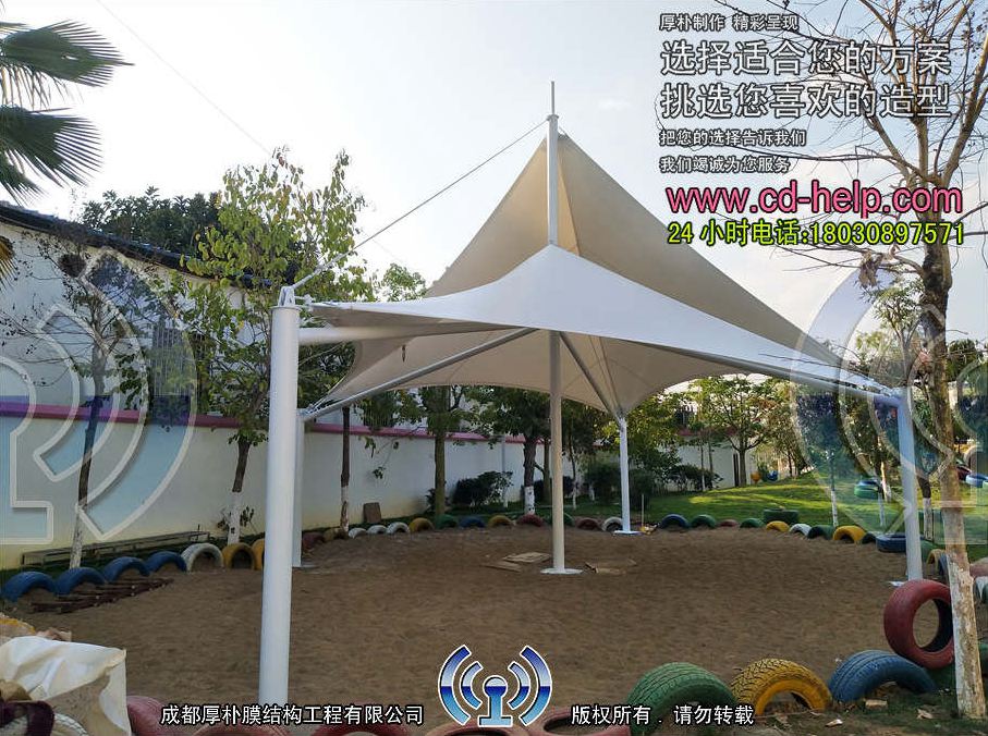 云南华坪县幼儿园膜结构工程照片8_成都膜结构案例