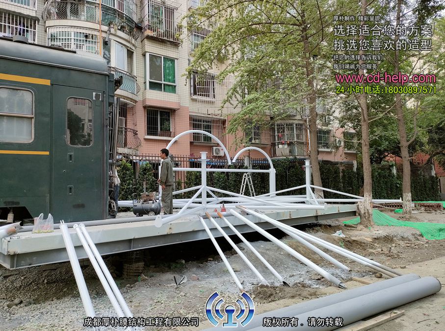 交大路火车酒吧膜结构工程照片11_成都膜结构案例