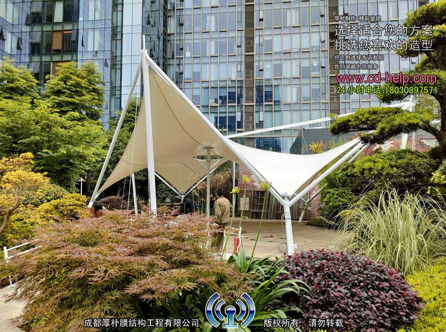 仁和春天西餐店露天膜结构工程照片6_成都膜结构案例