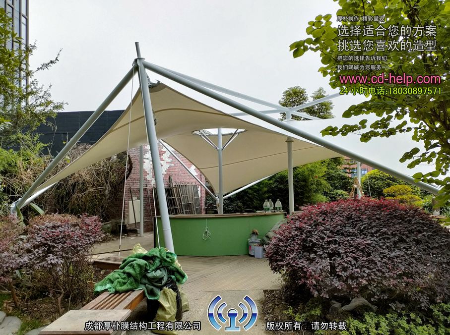 仁和春天西餐店露天膜结构工程照片8_成都膜结构案例