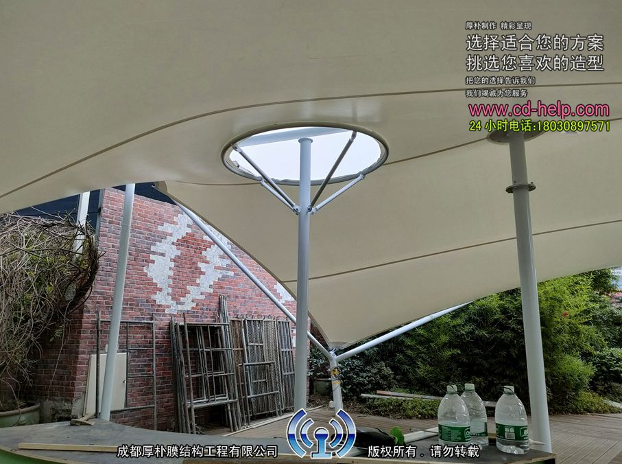仁和春天西餐店露天膜结构工程照片9_成都膜结构案例