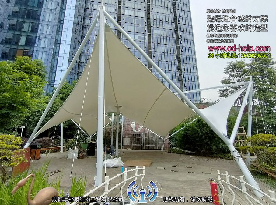 仁和春天西餐店露天膜结构工程照片11_成都膜结构案例