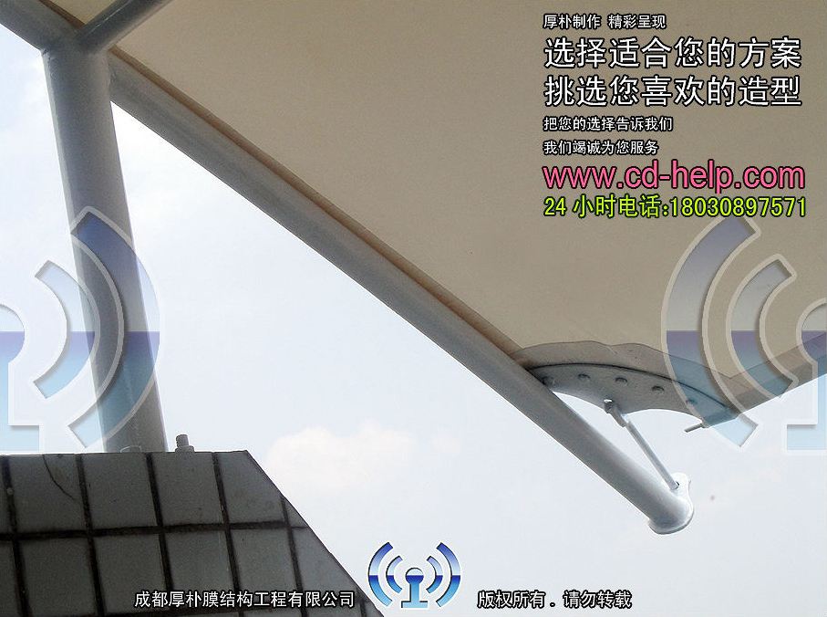 内江小区屋顶膜结构工程照片3_成都膜结构案例