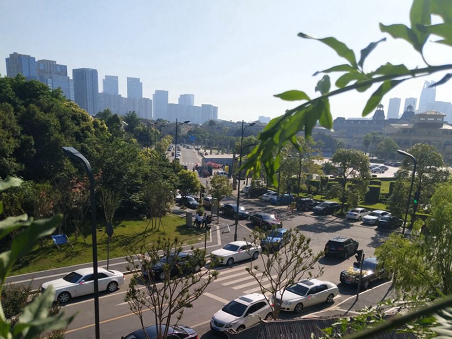 华阳屋顶花园遮阳膜结构工程照片3_成都膜结构案例