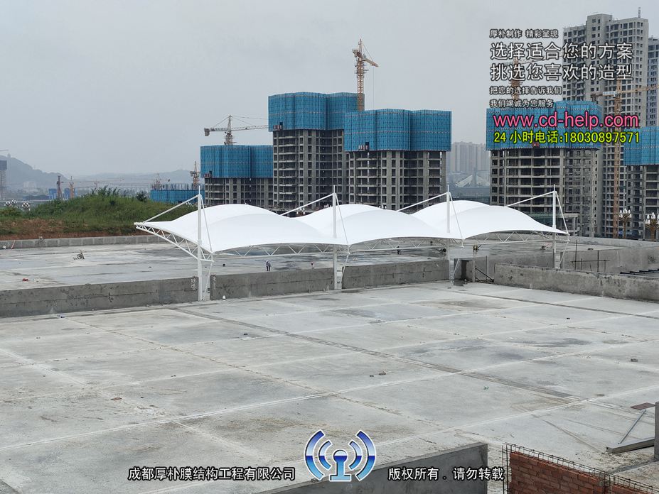 南部东辰国际学校看台膜结构工程照片10_成都膜结构案例