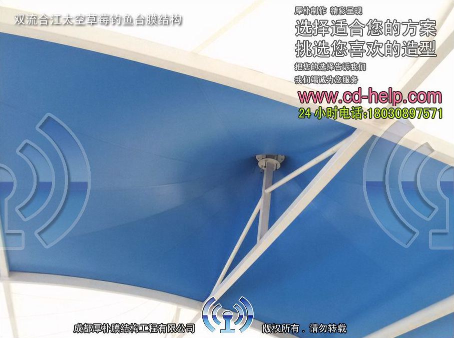 双流合江太空草莓钓鱼台膜结构工程照片11_成都膜结构案例