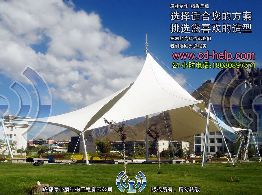 四川高新区管委会景观膜结构工程照片2_成都膜结构案例