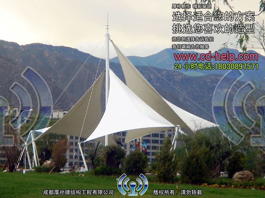 四川高新区管委会景观膜结构工程照片8_成都膜结构案例