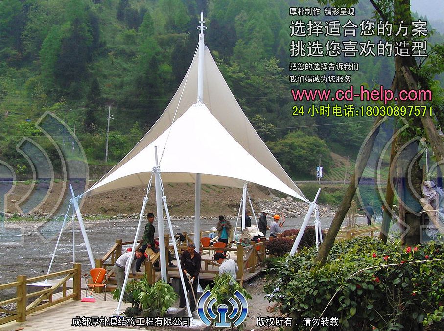 大邑水岸西岭1期景观膜结构工程照片12_成都膜结构案例