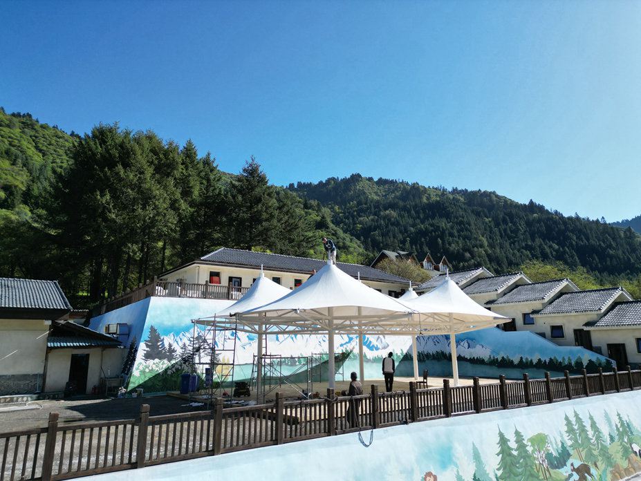 平武森林公园休闲膜结构工程照片2_成都膜结构案例