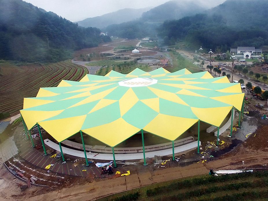 广元曾家山田博会综合馆膜结构工程照片2_成都膜结构案例