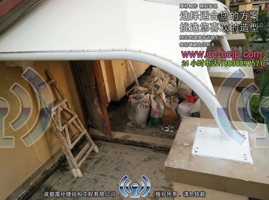 彭州盛世天彭屋顶膜结构工程照片8_成都膜结构案例