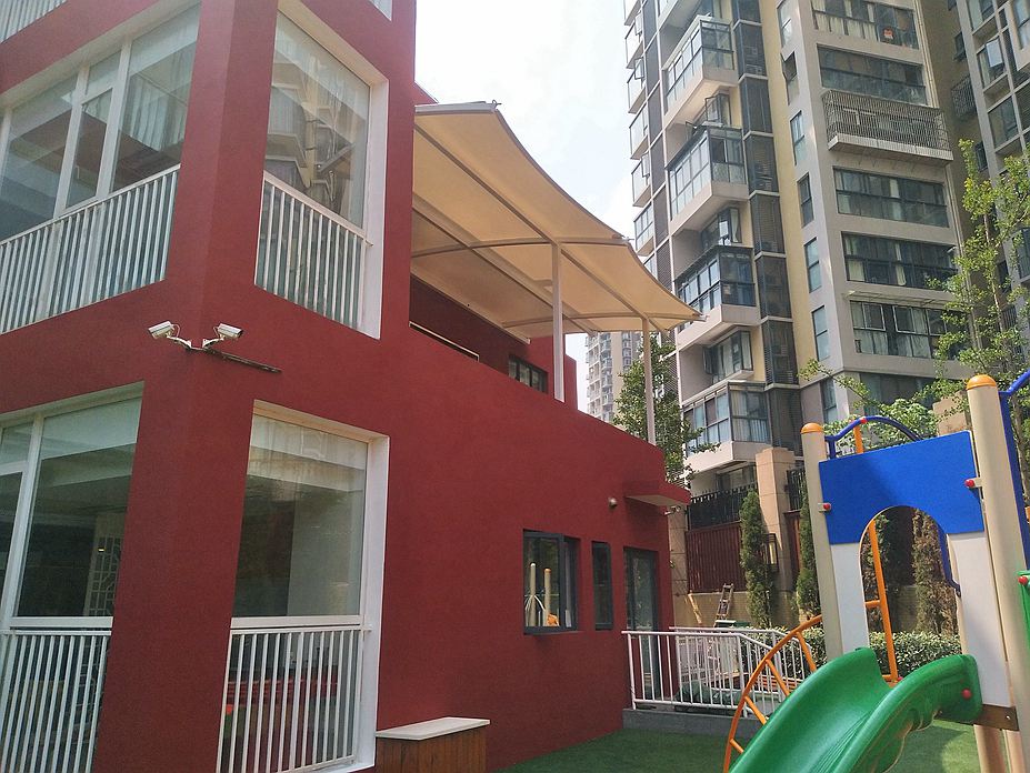 成都嘉德蒙台梭利双语幼儿园遮阳结构工程照片8_成都膜结构案例