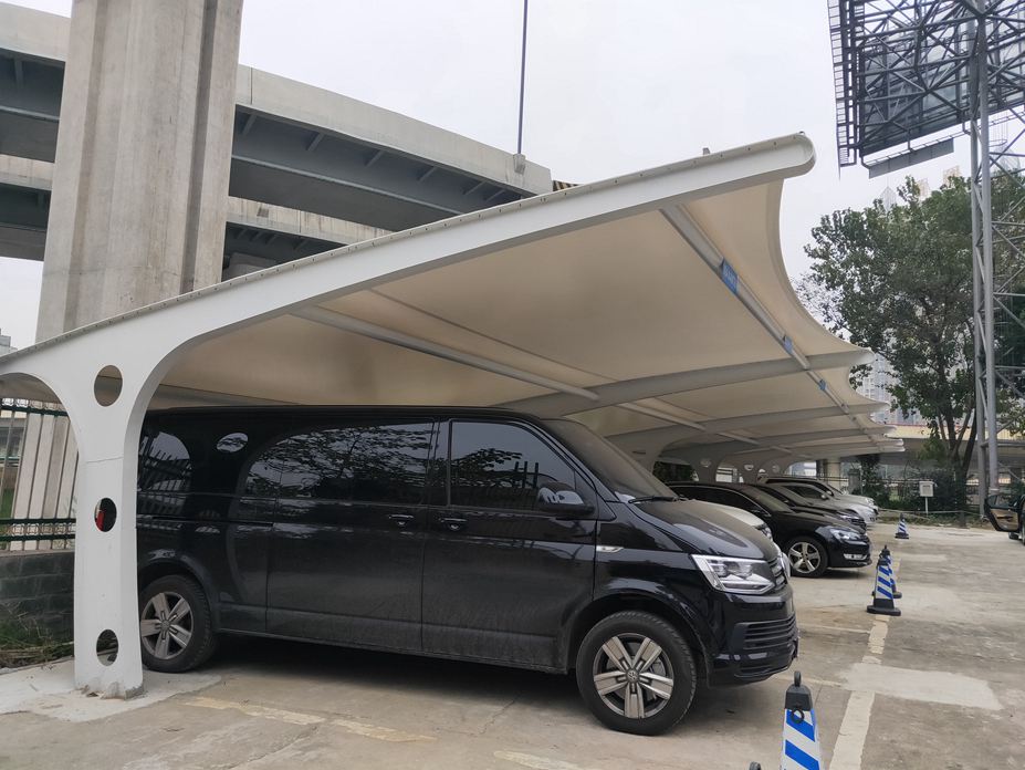 成都成渝立交公路管理处停车棚膜结构工程照片2_成都膜结构案例