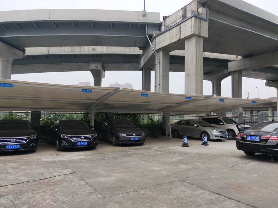 成都成渝立交公路管理处停车棚膜结构工程照片10_成都膜结构案例