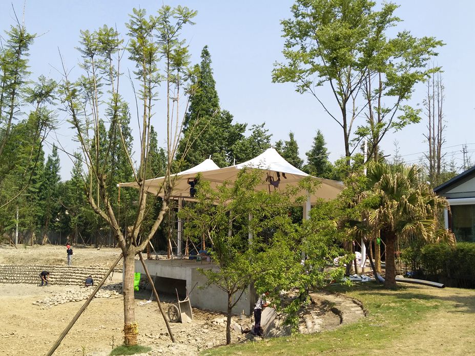 成都指路村观景台遮阳膜结构工程照片8_成都膜结构案例