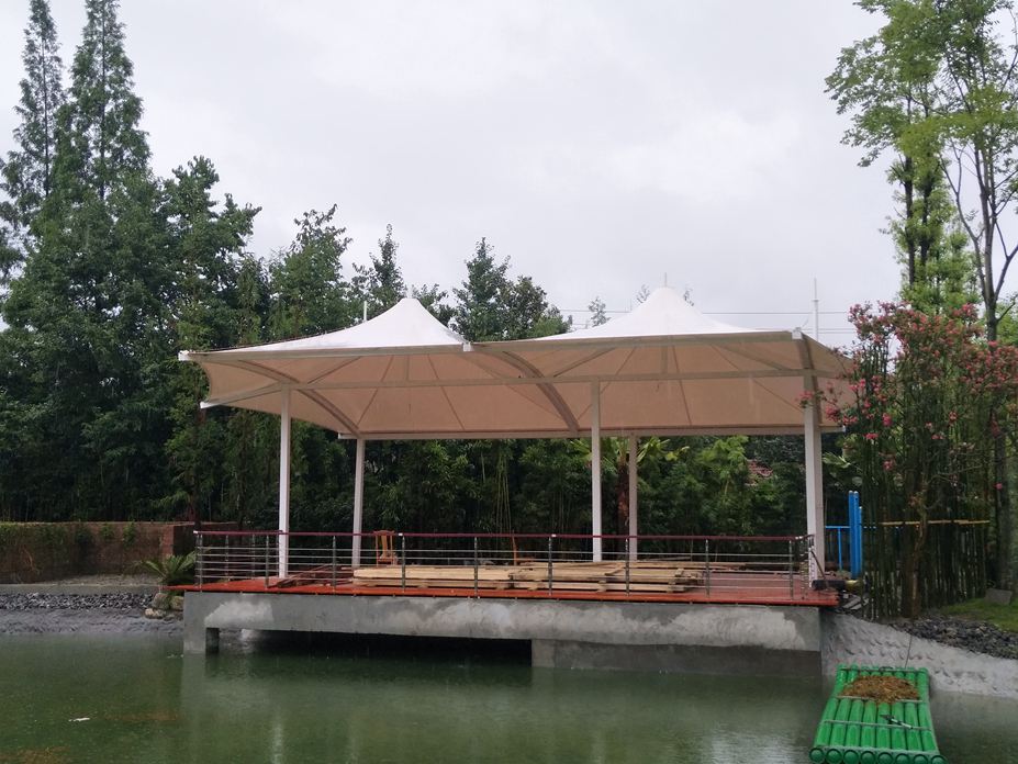 成都指路村观景台遮阳膜结构工程照片12_成都膜结构案例
