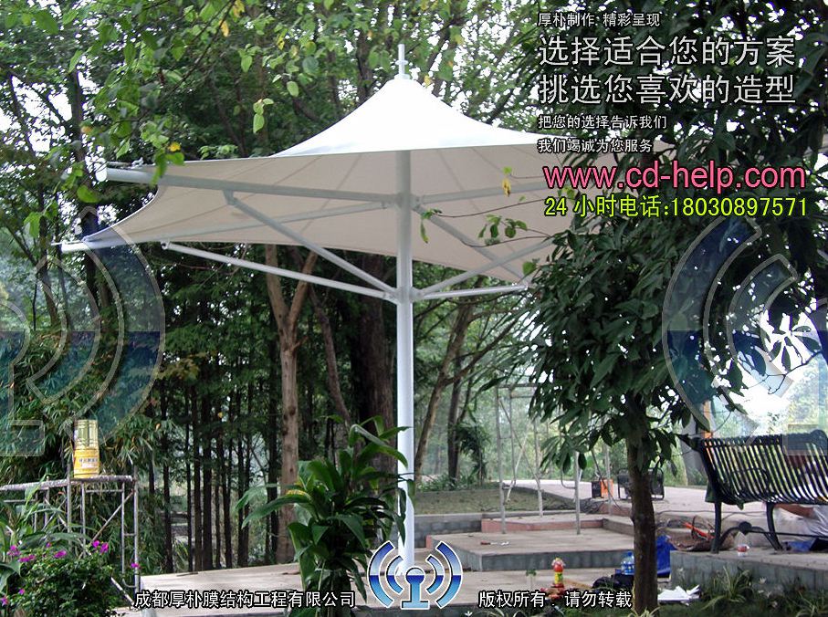 成都温江万春大道休闲膜结构工程照片8_成都膜结构案例