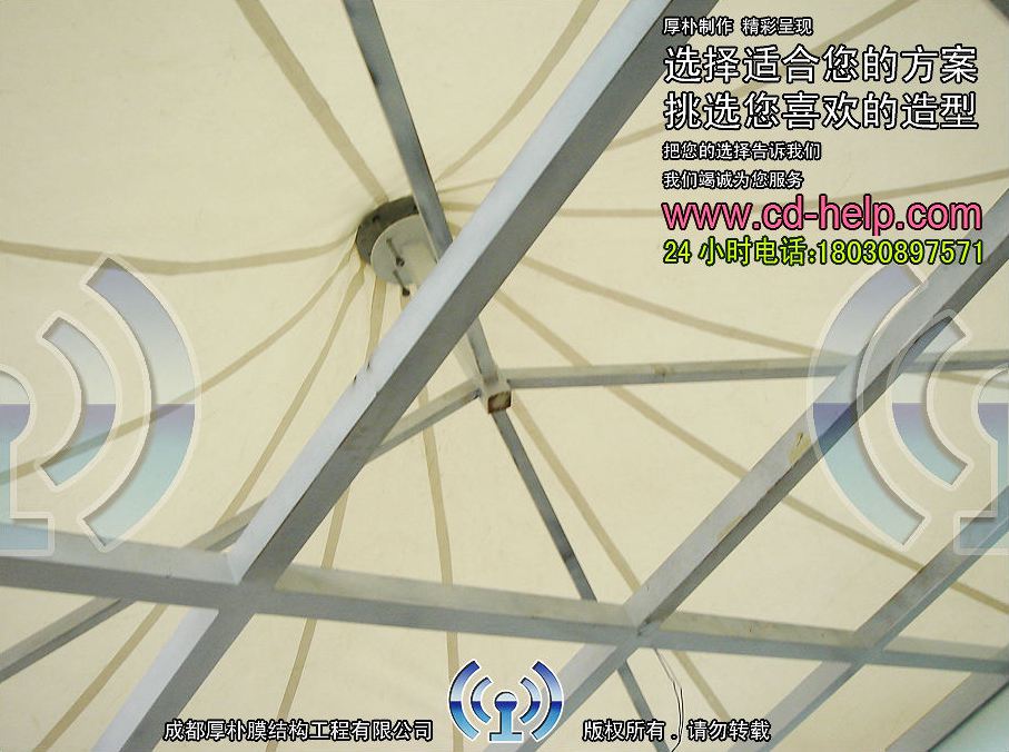 成都温江海峡新城别墅屋顶膜结构工程照片12_成都膜结构案例