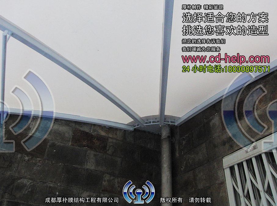 成都锦宏骏苑阳台膜结构工程照片10_成都膜结构案例