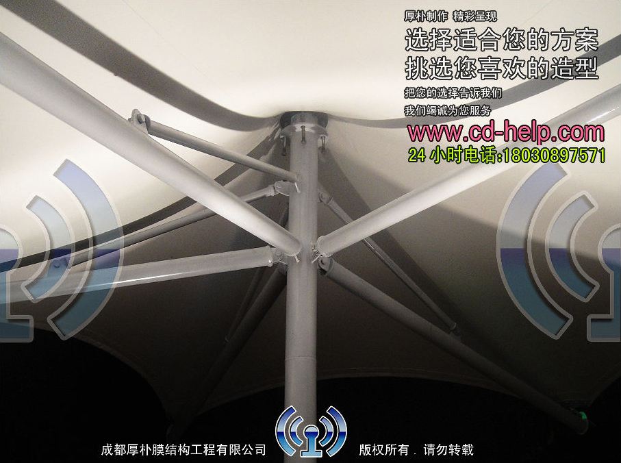 成都雅居乐别墅景观膜结构工程照片3_成都膜结构案例