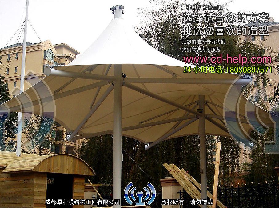 成都雅居乐别墅景观膜结构工程照片12_成都膜结构案例