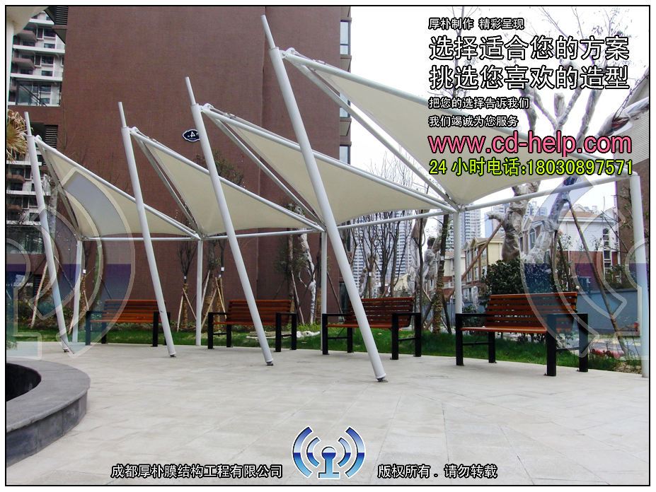成都领馆区1号景观膜结构工程照片4_成都膜结构案例