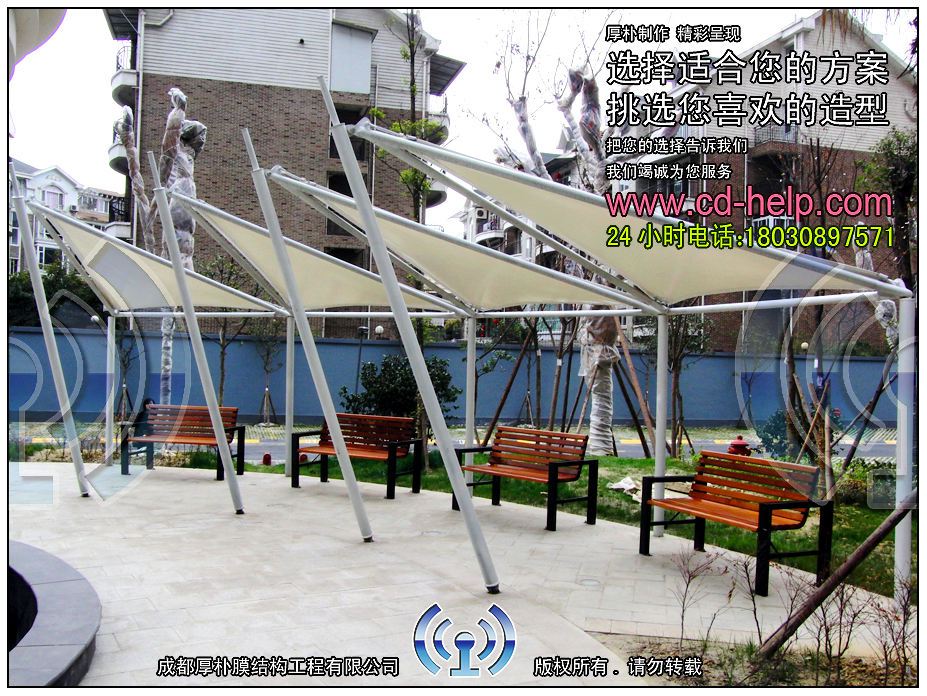 成都领馆区1号景观膜结构工程照片5_成都膜结构案例