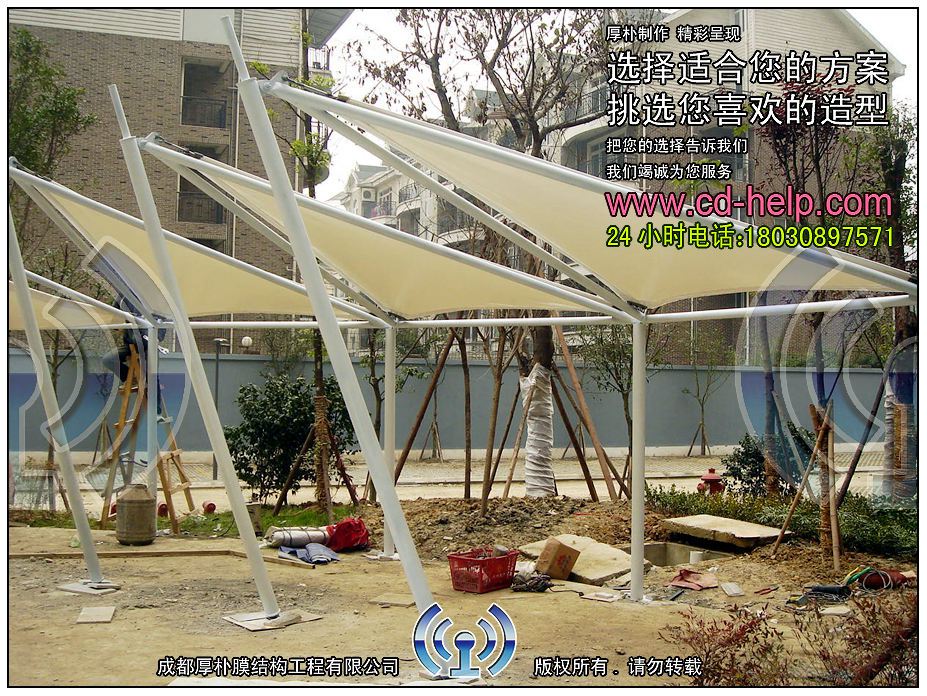 成都领馆区1号景观膜结构工程照片11_成都膜结构案例
