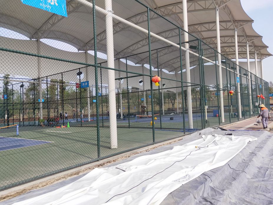 成都高新区桂溪公园网球场膜结构工程照片6_成都膜结构案例