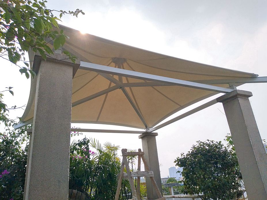 成都黄金海岸屋顶遮阳膜结构工程照片10_成都膜结构案例