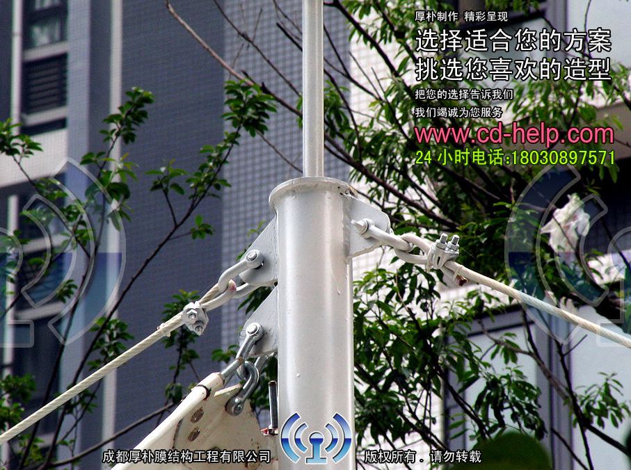 新都我的大学小区船帆景观膜结构工程照片11_成都膜结构案例