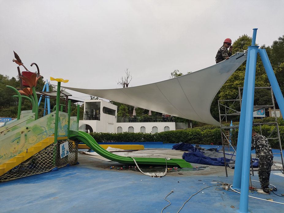 松鼠乐园游泳池膜结构工程照片2_成都膜结构案例