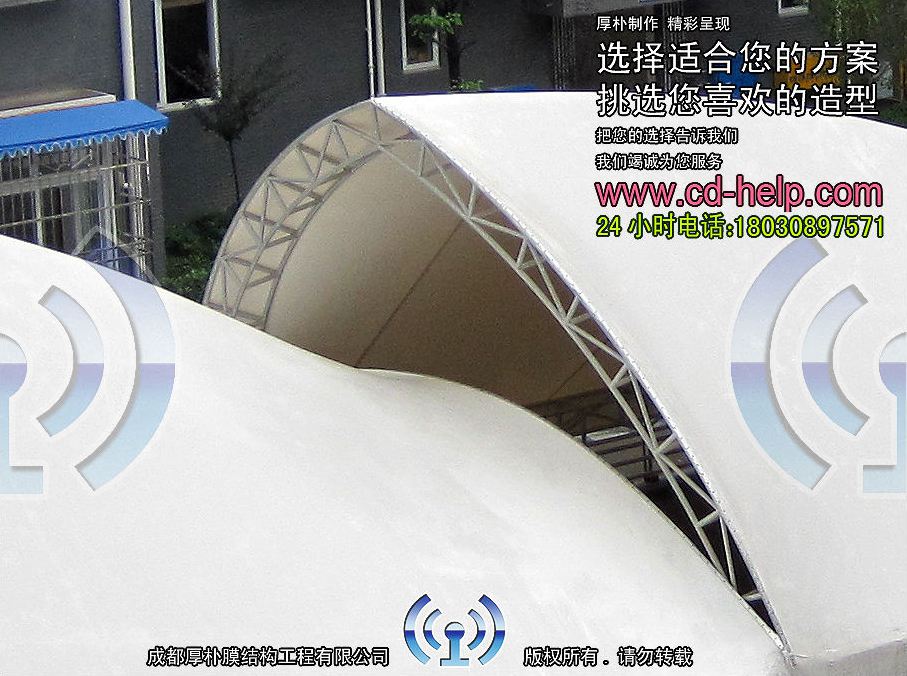 江油宏安中华御景地下通道膜结构工程照片2_成都膜结构案例