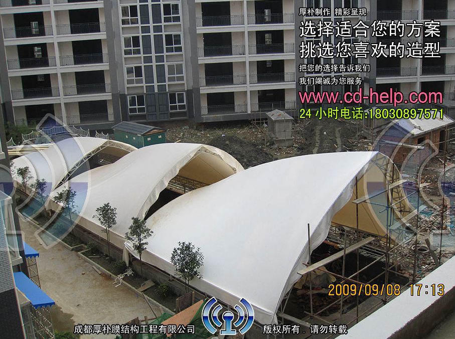江油宏安中华御景地下通道膜结构工程照片4_成都膜结构案例