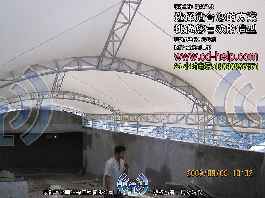 江油宏安中华御景地下通道膜结构工程照片9_成都膜结构案例