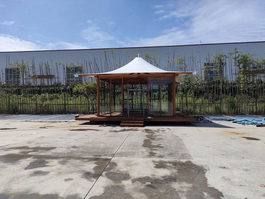 洪雅竹苑科技帐篷酒店膜结构工程照片7_成都膜结构案例