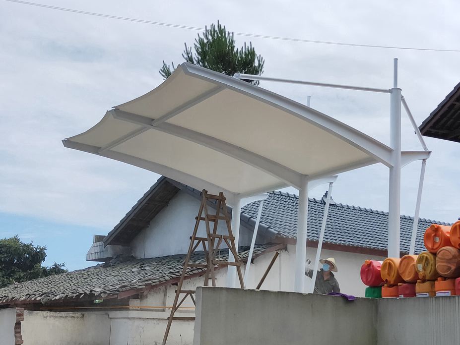浦江猕猴桃基地加肥站膜结构工程照片11_成都膜结构案例