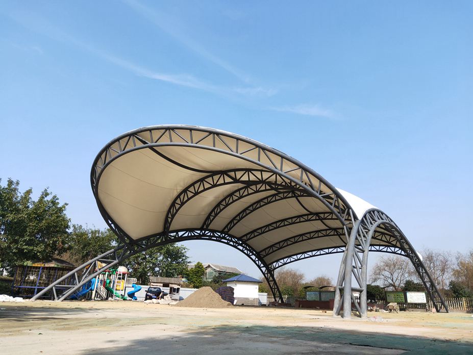 眉山东坡区青少年实践基地广场膜结构工程照片12_成都膜结构案例