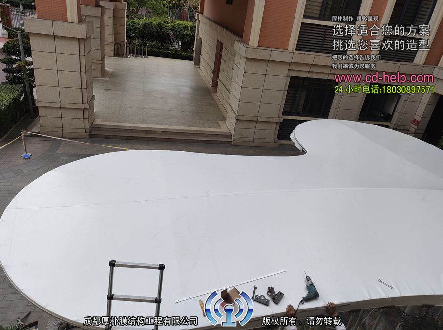 石室小学阅读亭膜结构工程照片12_成都膜结构案例