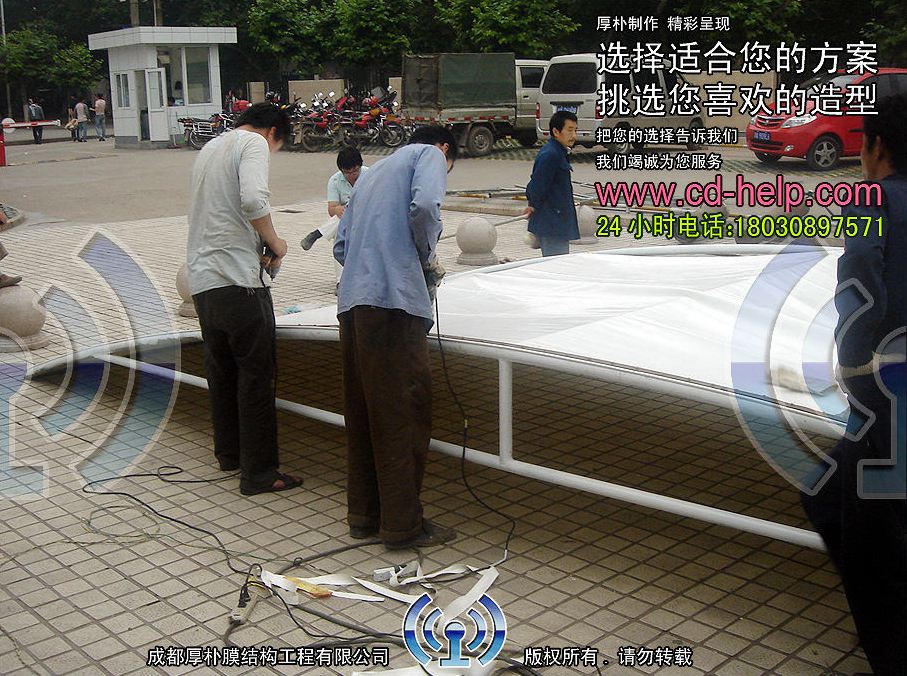 简阳市人民医院急诊部大门膜结构工程照片3_成都膜结构案例