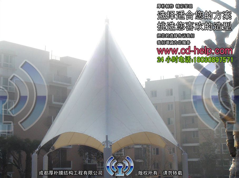 自贡都市森林游泳池膜结构工程照片12_成都膜结构案例