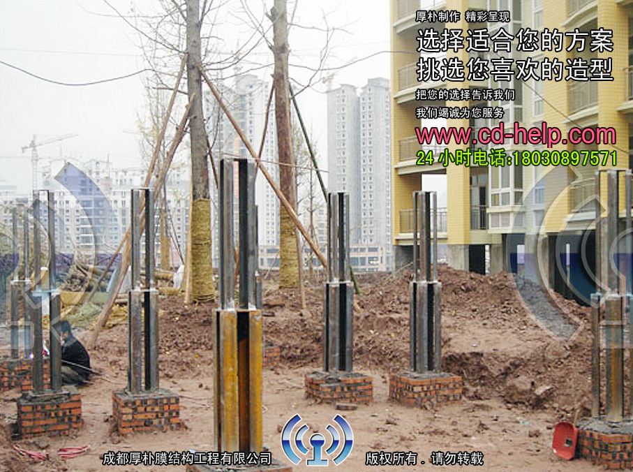 达州国税局小区膜结构工程照片11_成都膜结构案例
