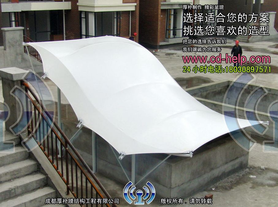 邛崃瑞云一号村庄通道膜结构工程照片10_成都膜结构案例