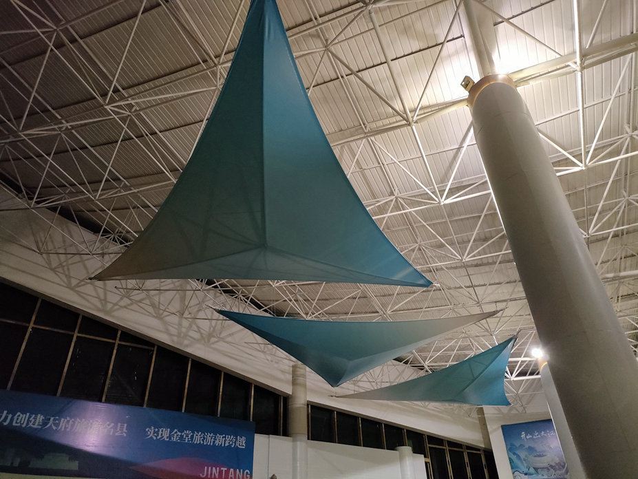 金堂客运站吊顶膜结构工程照片6_成都膜结构案例