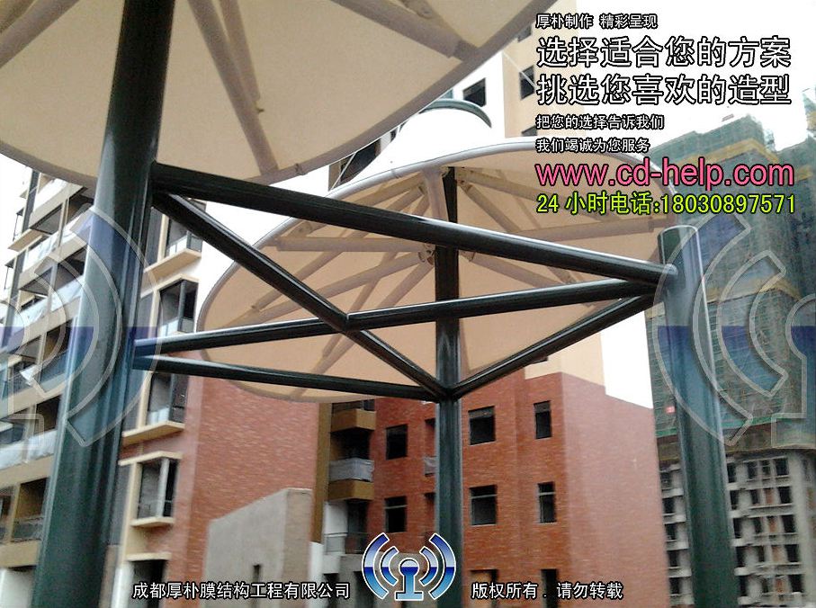 雅安名山四季名城门卫室膜结构工程照片12_成都膜结构案例